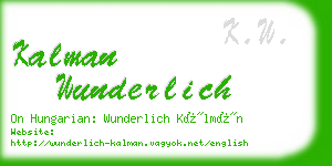 kalman wunderlich business card